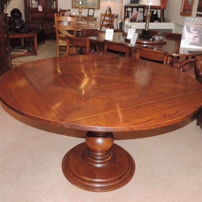Round Square to Round Table with a parquet top