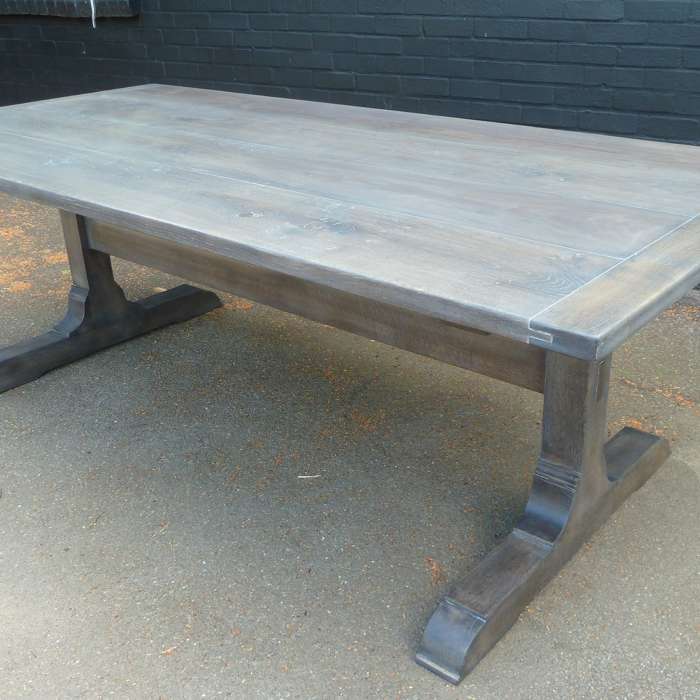 Fumed and stained solid oak monestry table