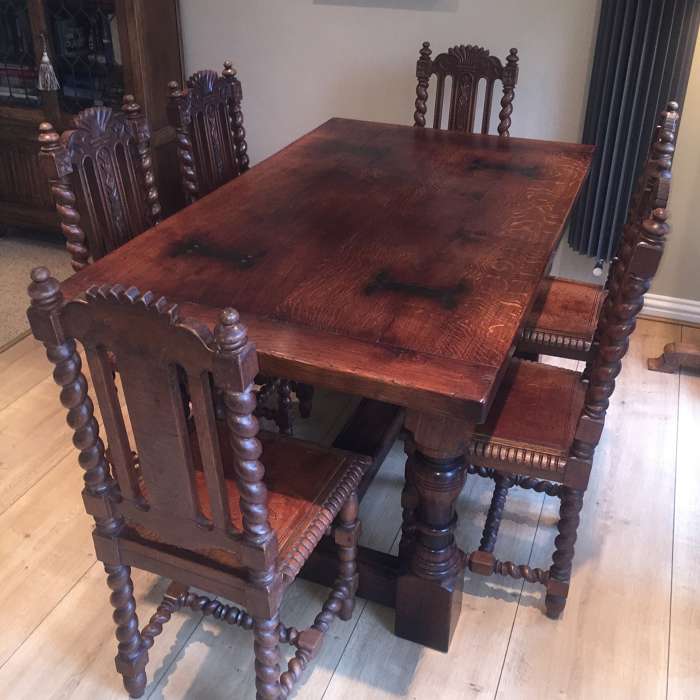 Traditional Refectory table in Tudor Finish