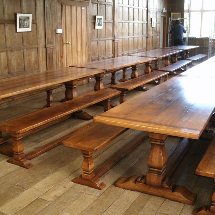 Square Column Table with Benches