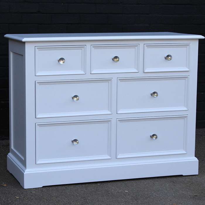 Solid oak painted white chest of drawers