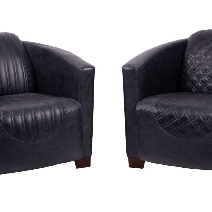 Emperor and Sovereign Chairs in Cerato Black Leather