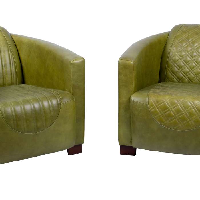Emperor and Sovereign Chairs in Cerato Green Leather