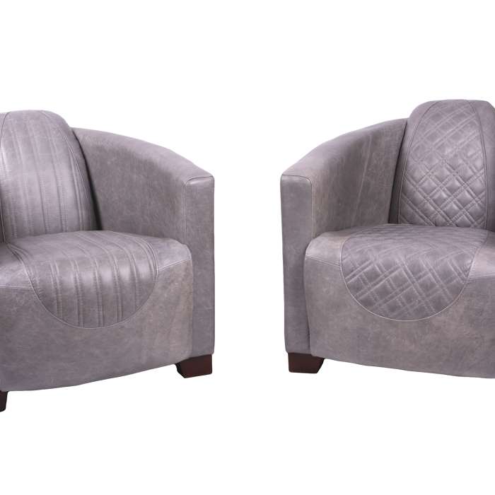 Emperor and Sovereign Chairs in Grey Cerato Leather