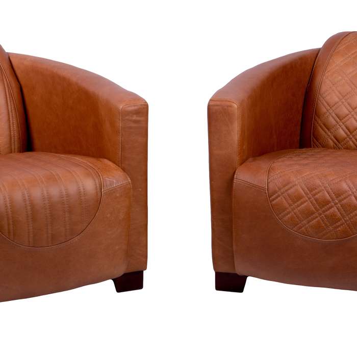 Emperor and Sovereign Chairs in Ingrassato Brown Leather