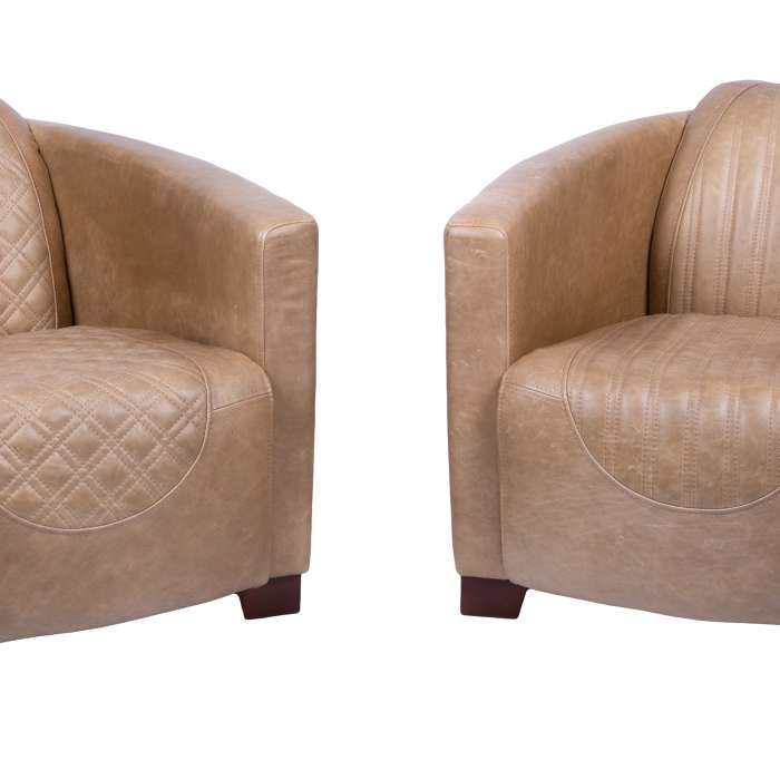 Emperor and Sovereign Chairs in Cerato Latte Leather