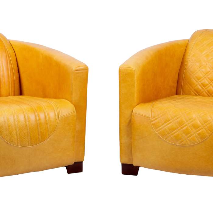Sovereign and Emperor Chair in Cerato Mustard Leather