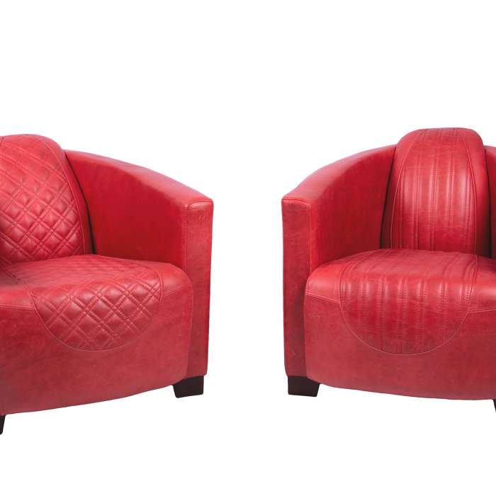 Emperor and Sovereign Chairs in Cerato Red Leather