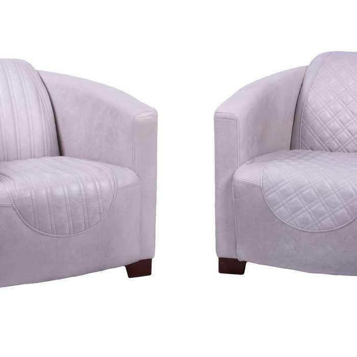 Sovereign and Emperor Chairs in Cerato Taupe Leather