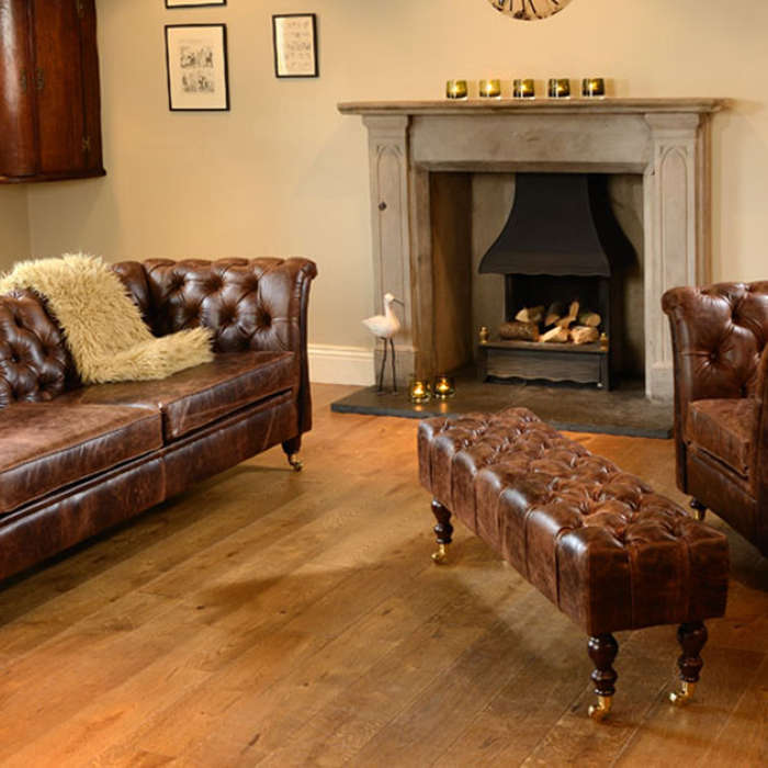 Harris Tweed and Leather sofas and chairs