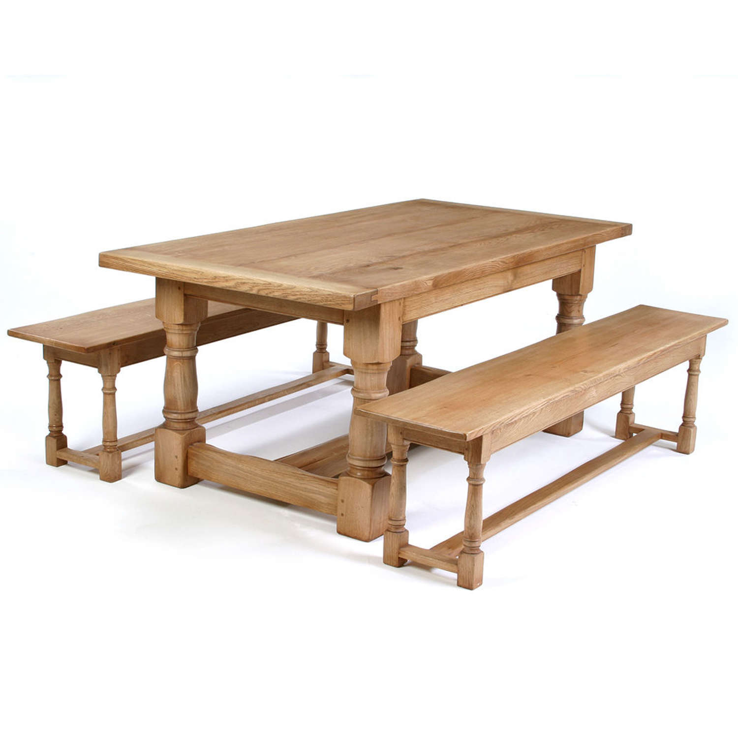 Oak Cannon Leg Refectory Dining Tables