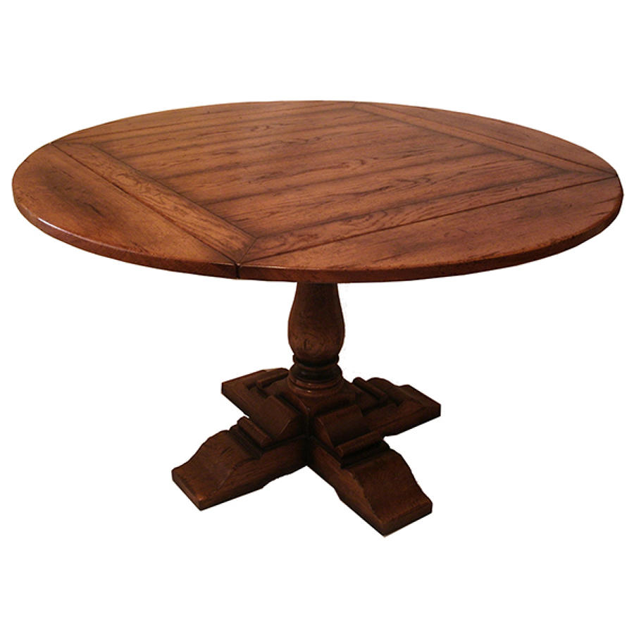 Oak Pedestal Table - square to round