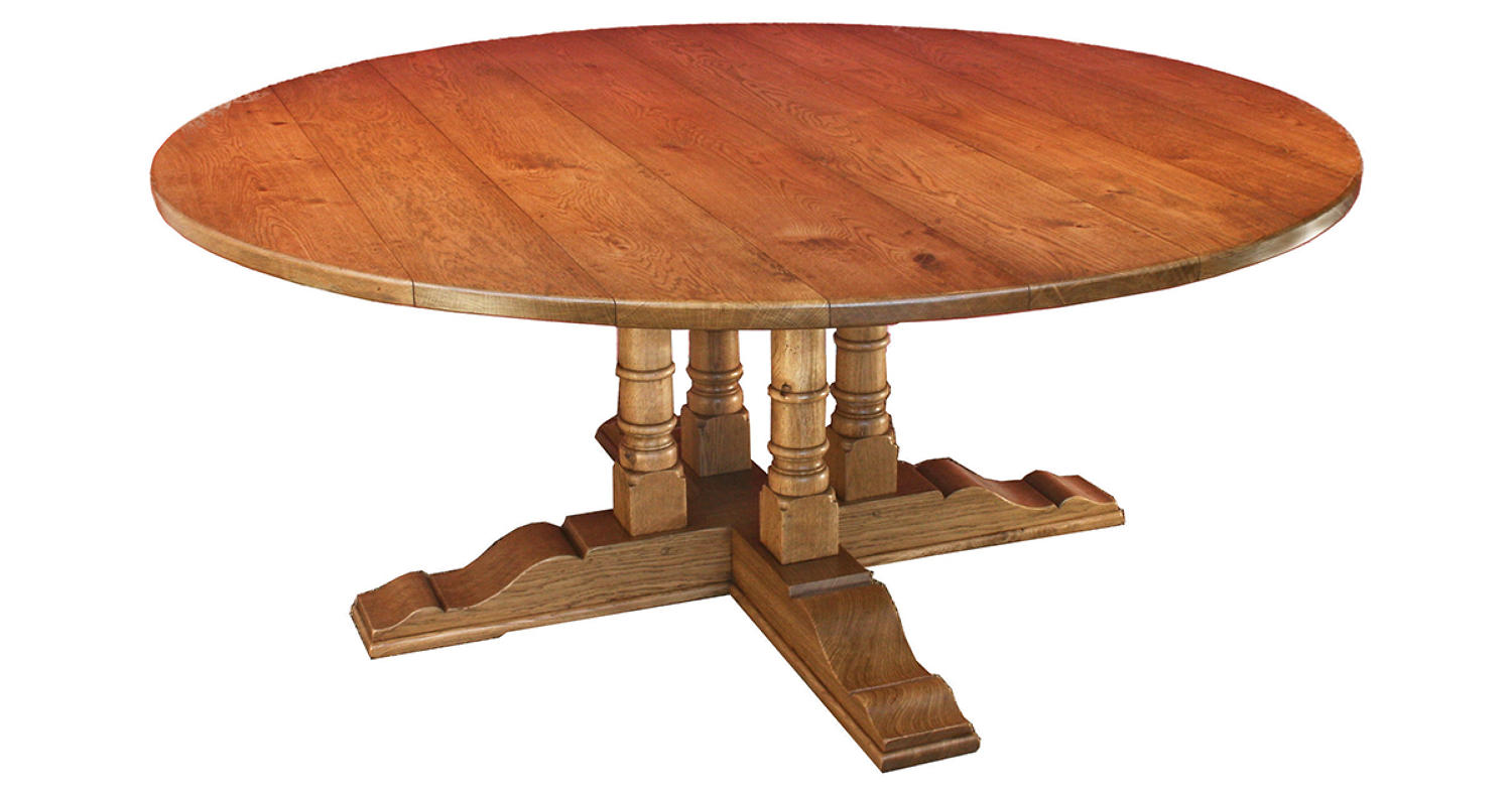 Oak Pedestal Twin Column Dining Table