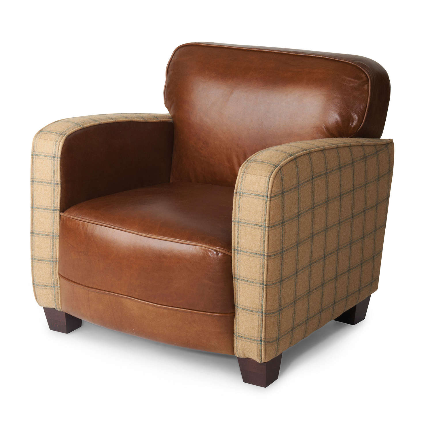 Harris Tweed and Leather Roger Armchair