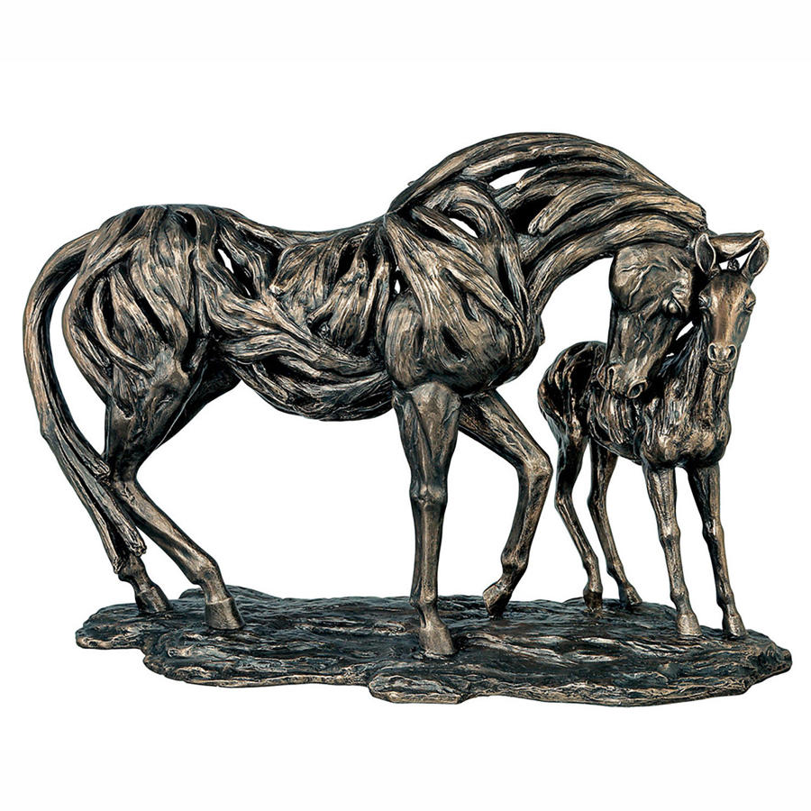 Mare and Foal Horse cold cast bronze sculpture