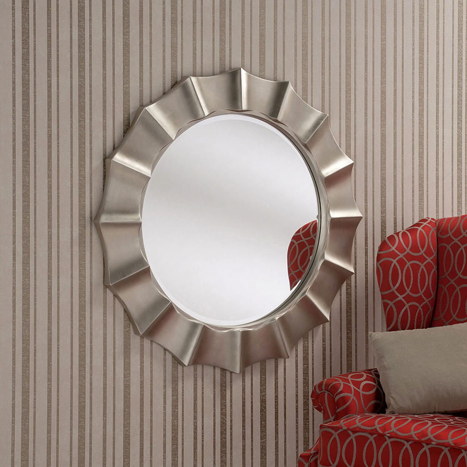 Silver Circle Wall Mirror