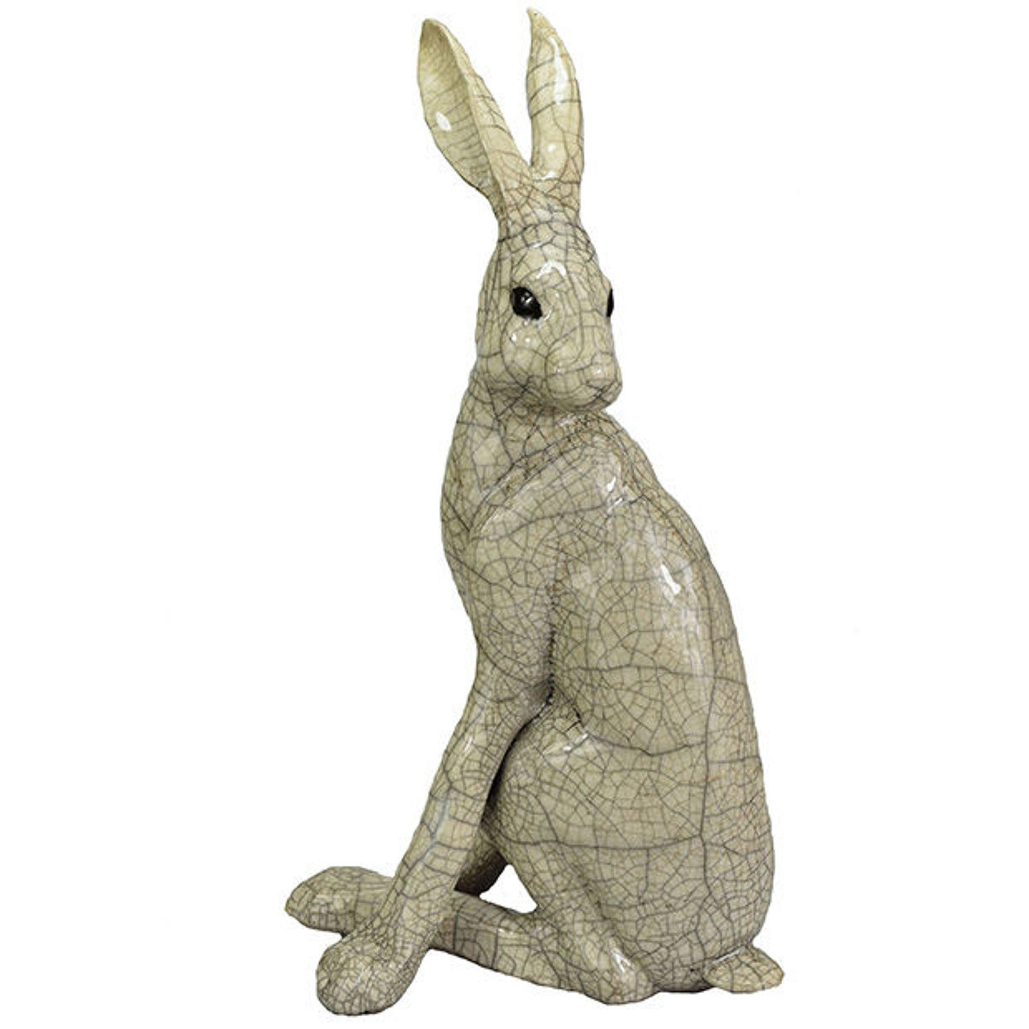 Large Turning Hare Raku Sculpture