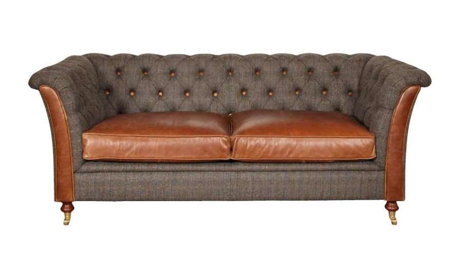 Caesar two seater sofa in harris tweed
