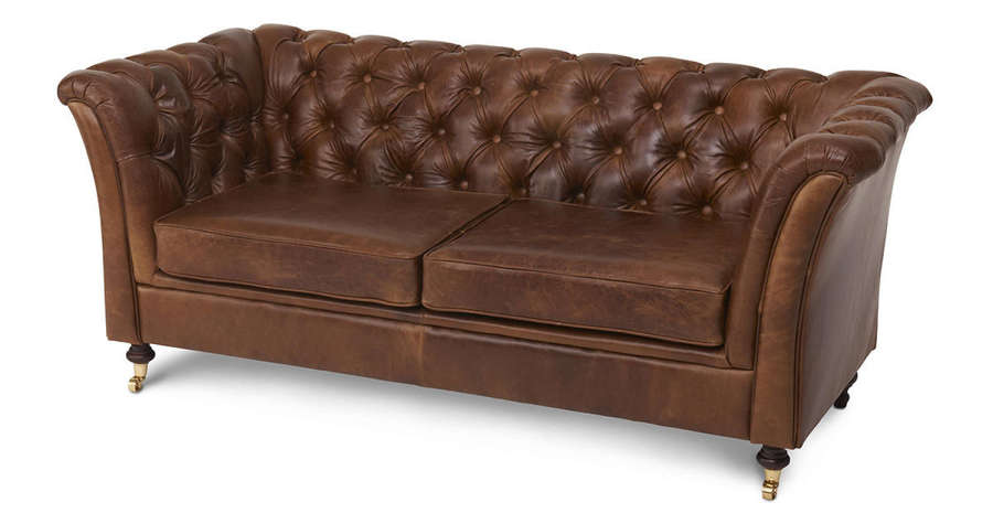 Caesar two seater sofa in Cerato brown