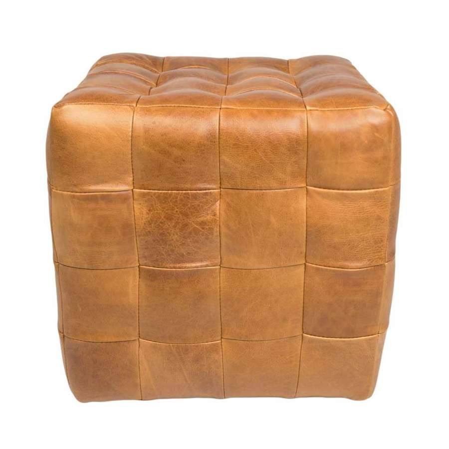 Brown Cerato Patchwork Footstool
