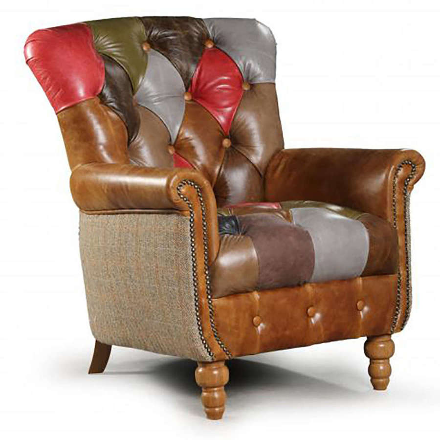 Alderley Leather Patchwork Armchair