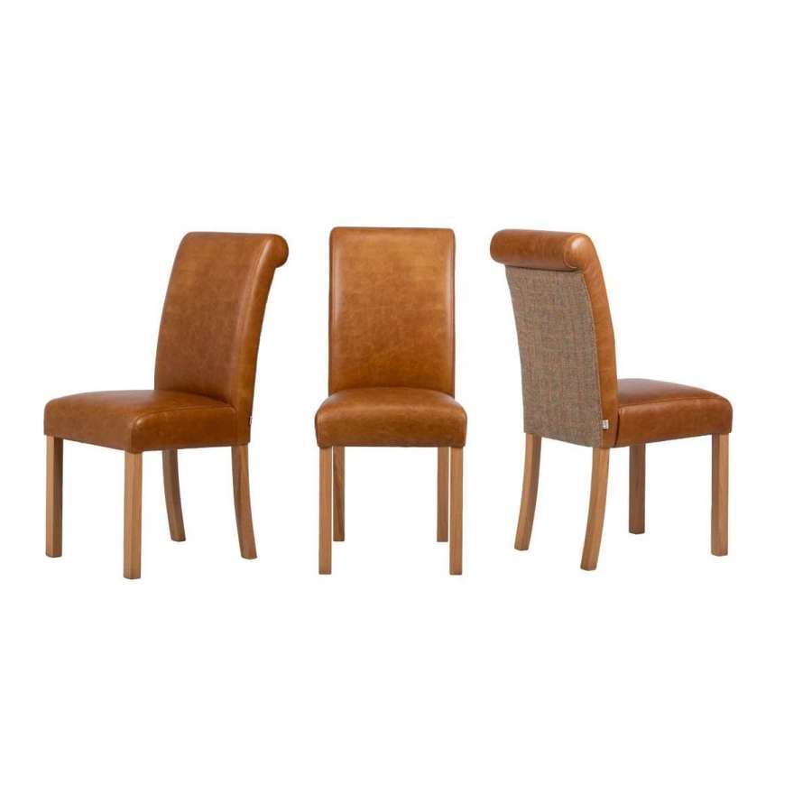Gamekeeper Thorn and leather Baby Roll back dining chairs