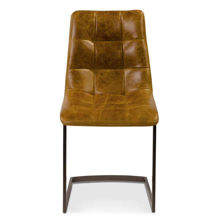 Dolomite Cerato Brown leather Dining Chair without piping